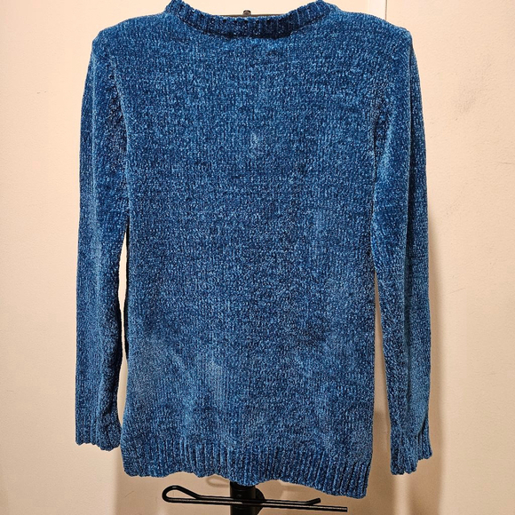 Karen Scott NWT Women's Turquoise Chenille Knit V-Neck Sweater XS - Picture 7 of 7